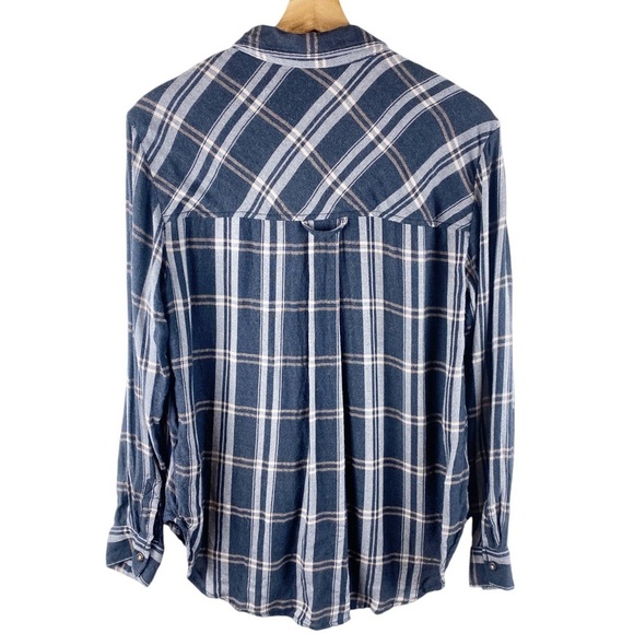 Anthropologie Pilcro Tuxedo Buttondown Shirt In Black Motif Plaid Small - Picture 6 of 10